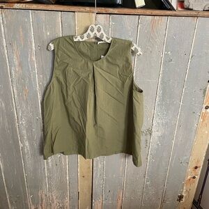 6397 Olive Green Sleeveless Top